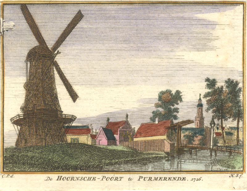 De Hoornsche-Poort te Purmerende. 1726 by H. Spilman, C. Pronk