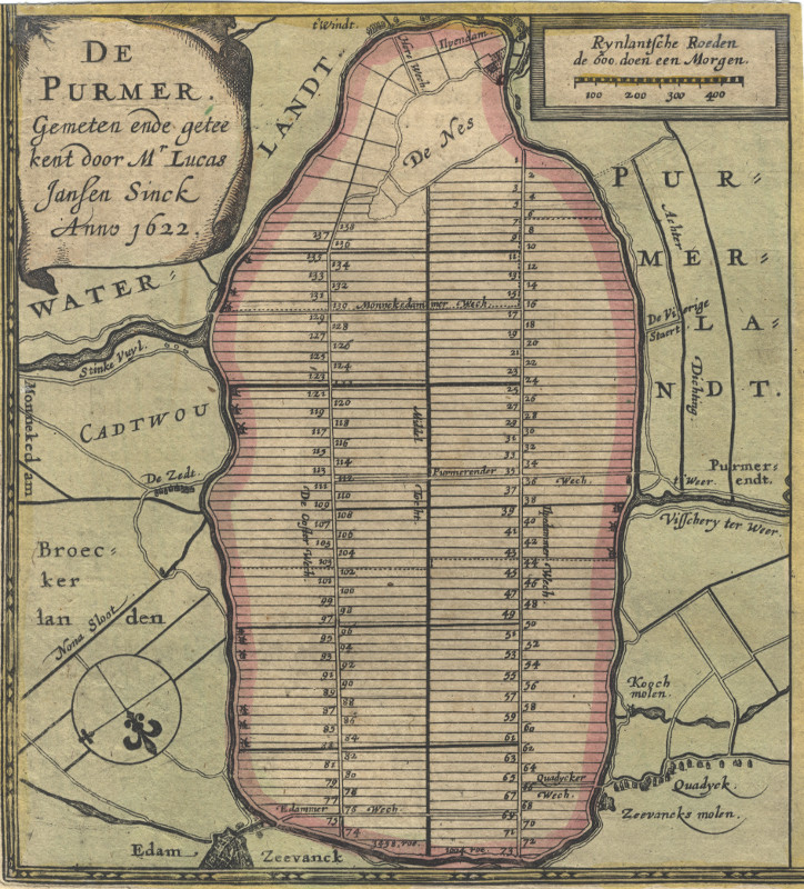 De Purmer, Gemeten ende geteekent door Mr. Lucas Jansen Sinck anno 1622 by P. van der Keere naar L.J. Sinck