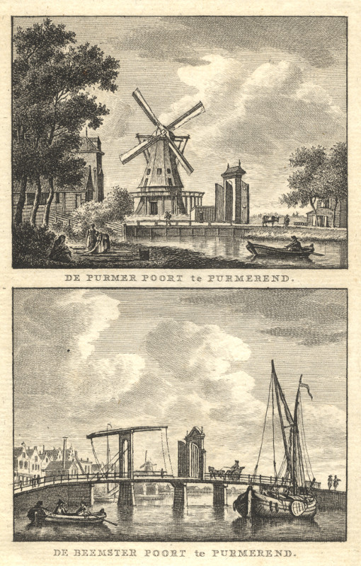 view De Purmer Poort te Purmerend; de Beemster Poort te Purmerend by C.F. Bendorp, J. Bulthuis