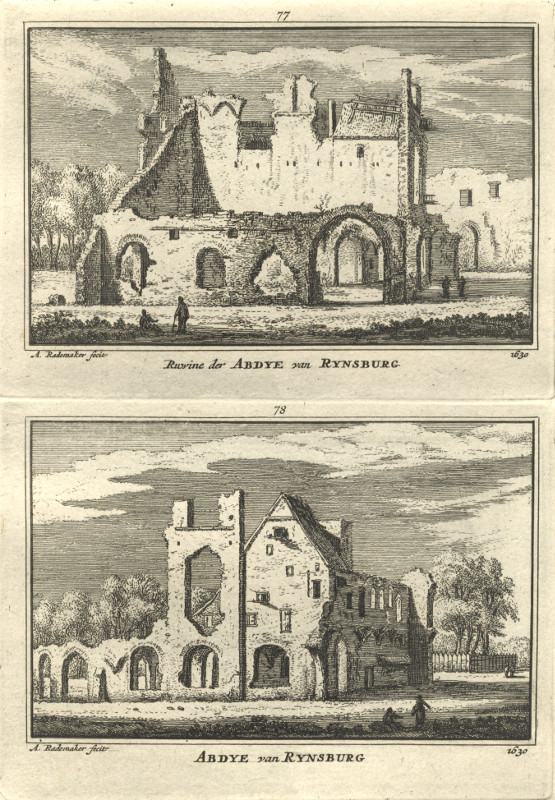 view Ruwine der Abdye van Rynsburg; Abdye van Rynsburg by A. Rademaker