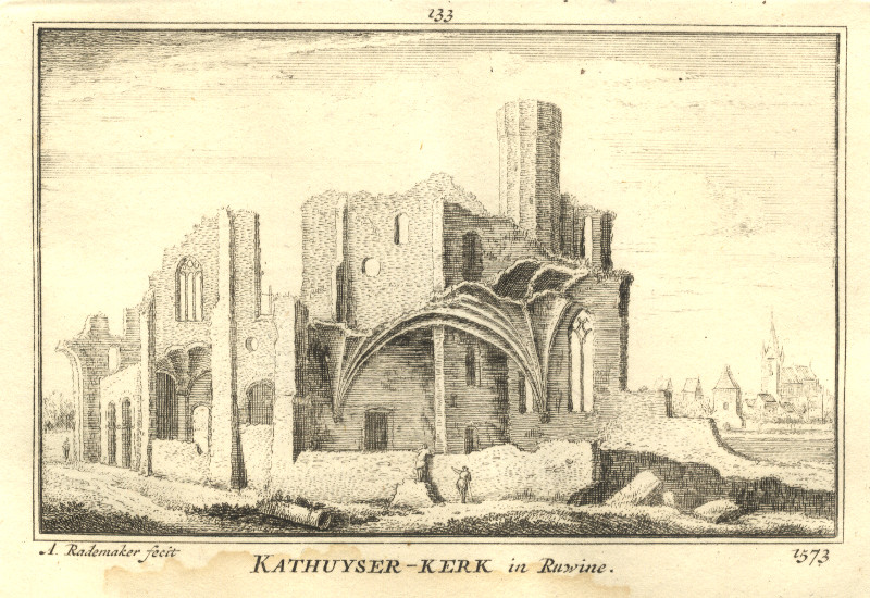 Kathuyser_Kerk in Ruwine 1573 by A. Rademaker