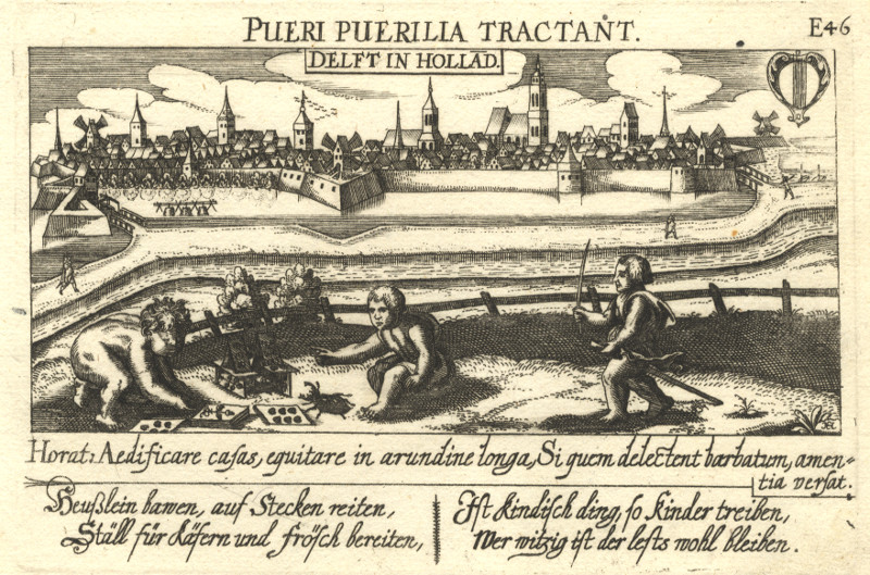 Pueri Puerilla Tractant. Delft in Hollad (sic) by Daniel Meisner