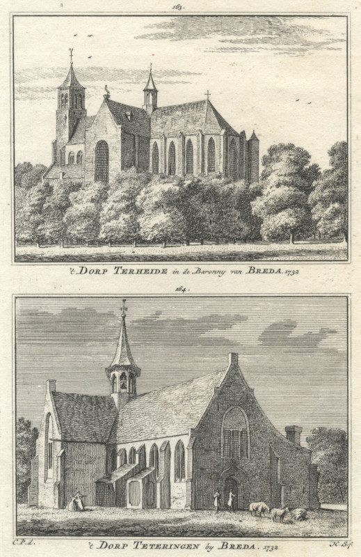 view ´t Dorp Terheide in de Baronny van Breda; ´t Dorp Teteringen by Breda. by H. Spilman, C. Pronk