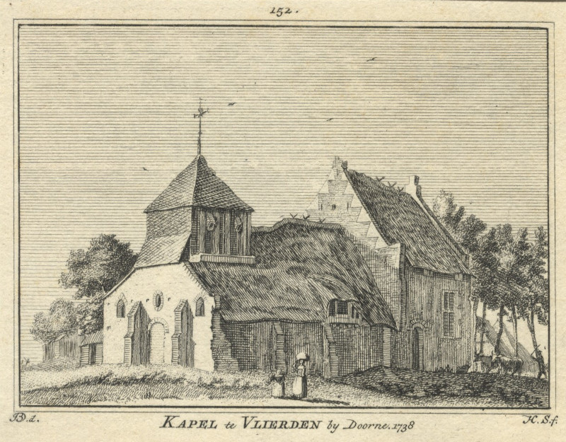 Kapel te Vlierden by Doorne. 1738 by H. Spilman naar J. de Beijer