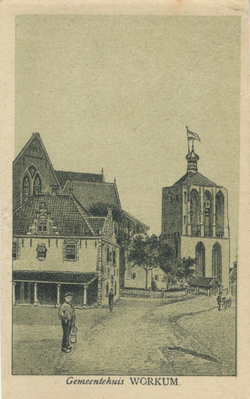 view Gemeentehuis Workum by J. Braakensiek
