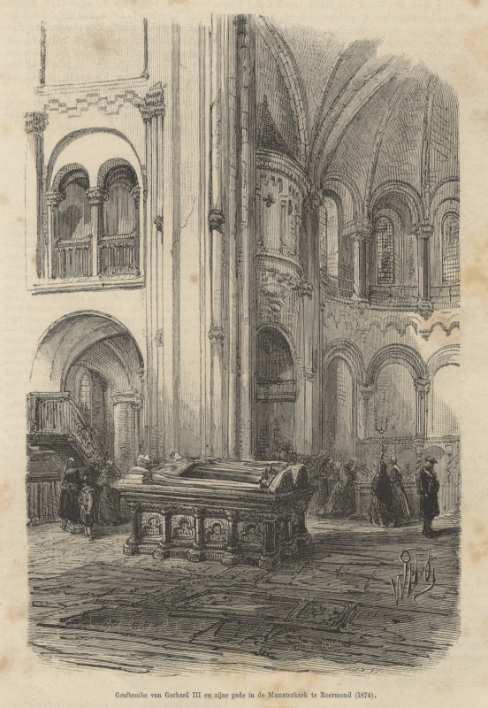 view Graftombe van Gerhard III en zijn gade in de Munsterkerk te Roermond by A. Barberes