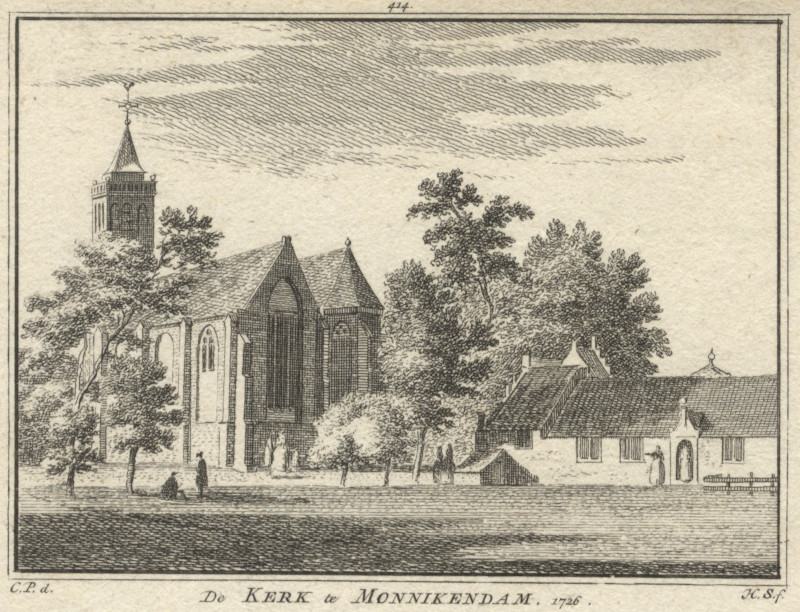 De Kerk te Monnikendam, 1726 by H. Spilman, C. Pronk