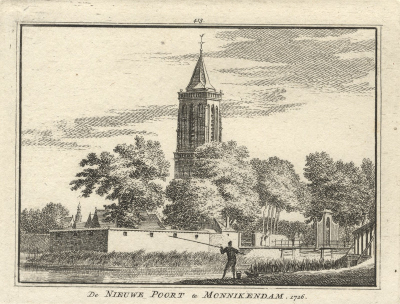 De Nieuwe Poort te Monnikendam, 1726 by H. Spilman, C. Pronk