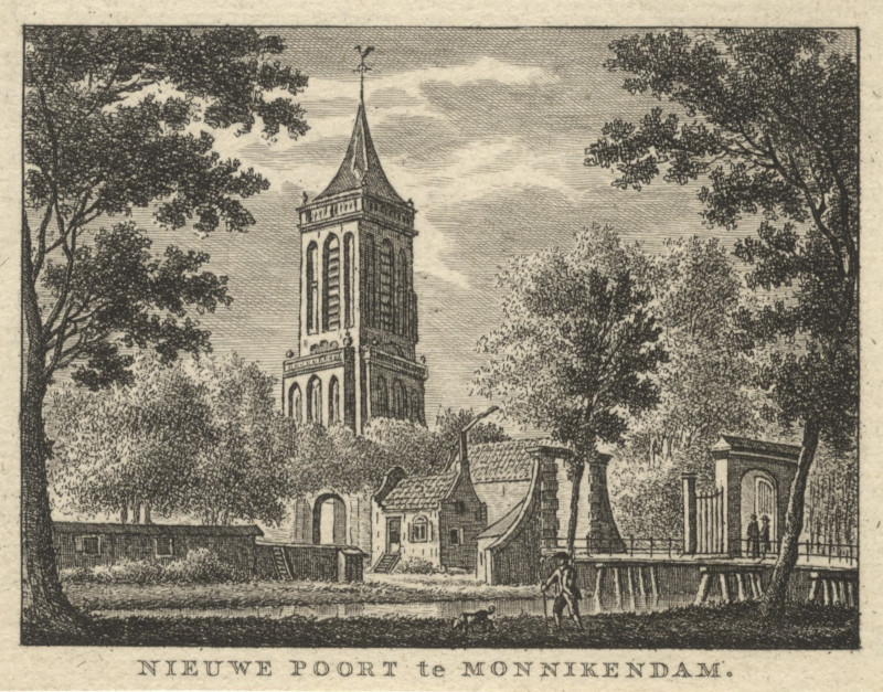 Nieuwe poort te Monnikendam by J.Bulthuis, C.F. Bendorp