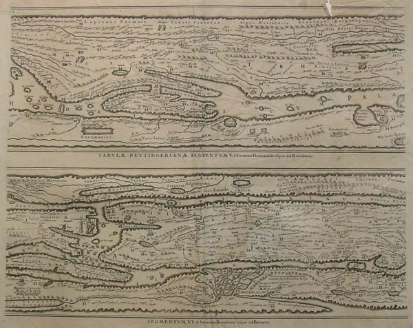 map Tabulae peutingeriana 5&6 by Segement 5 en 6 Papierformaat is 66 X 54 cm\r\nOp de kaart staa