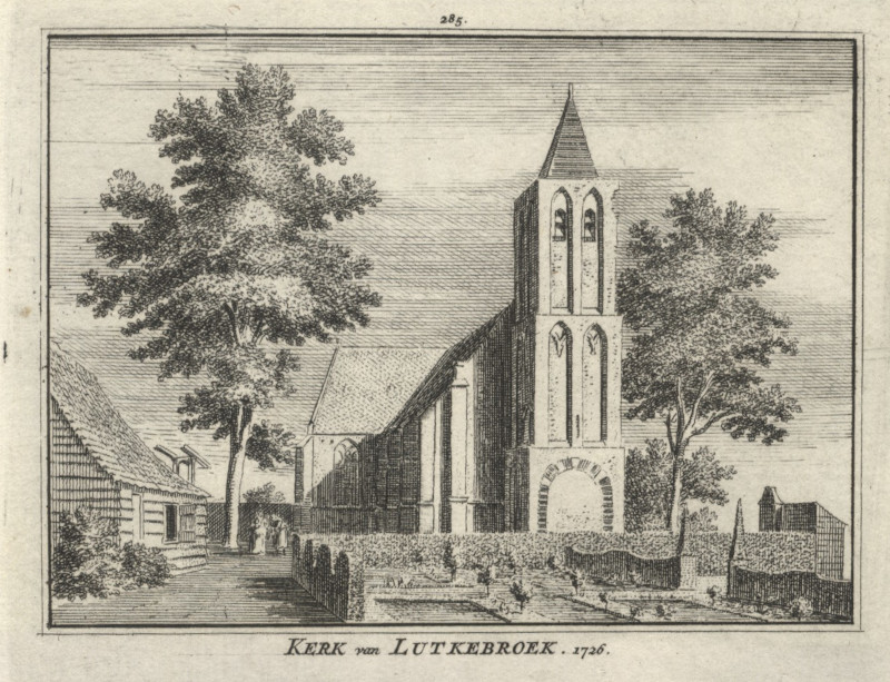 Kerk van Lutkebroek, 1726 by H. Spilman, C. Pronk