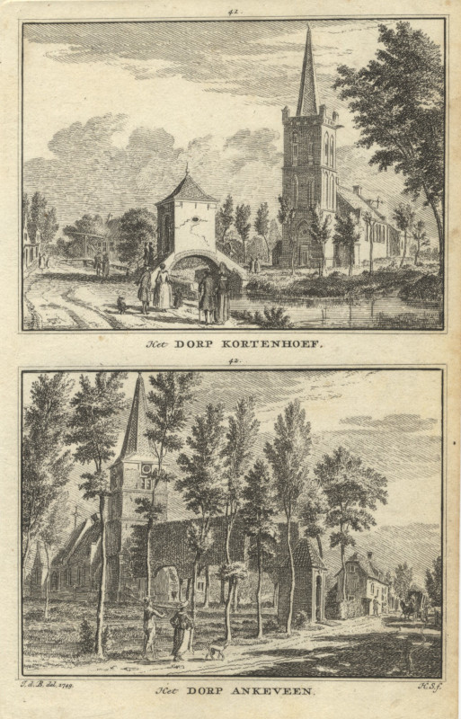 view Het dorp Kortenhoef; Het dorp Ankeveen by H. Spilman naar J. de Beijer