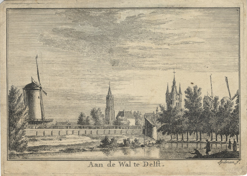 Aan de Wal te Delft by H. Spilman