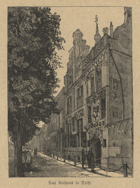 view Das Rathaus in Delft by nn