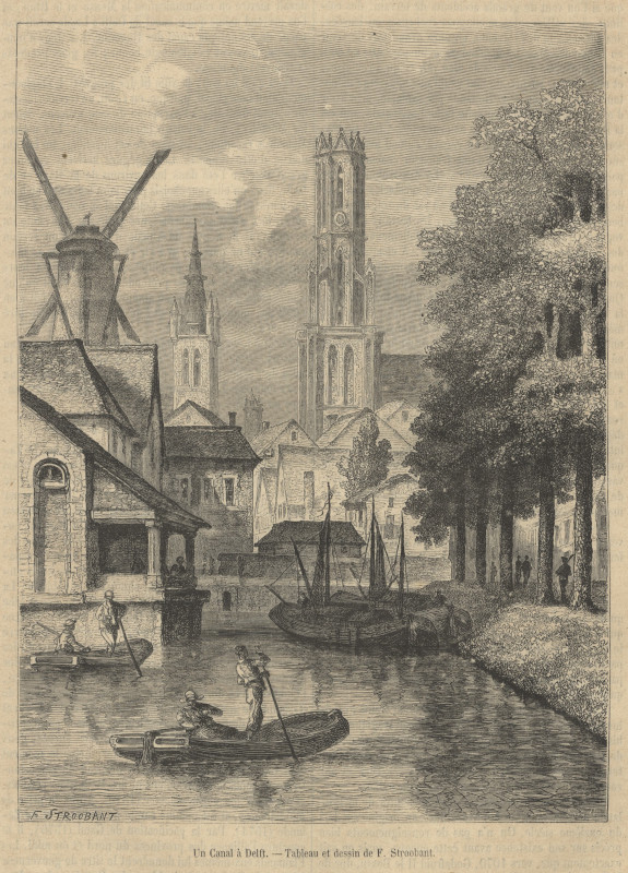 view Un Canal à Delft by F. Stroobant