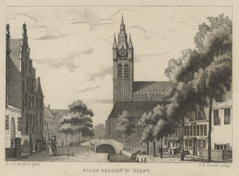 Stads Gezicht te Delft by J. v.d. Heijden, C.E. Taurel