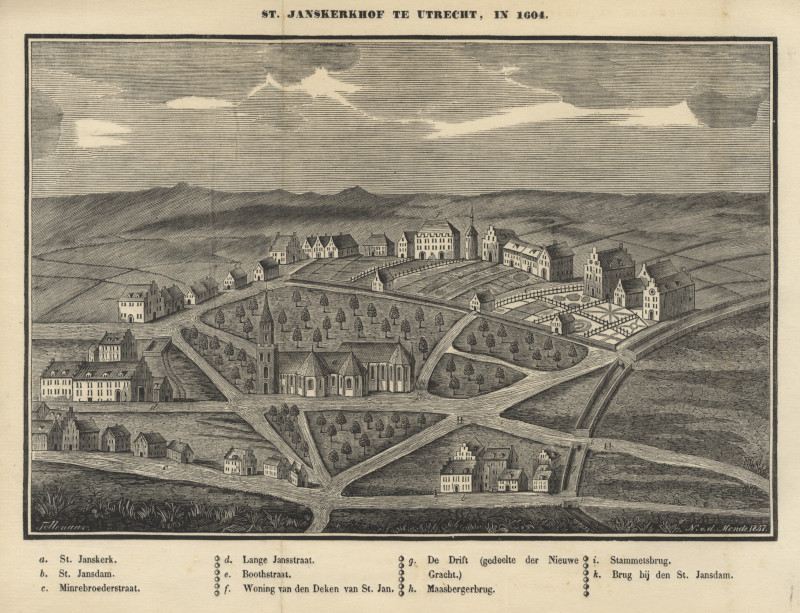 St. Janskerkhof te Utrecht, in 1604 by Tollenaar, N. v.d. Monde