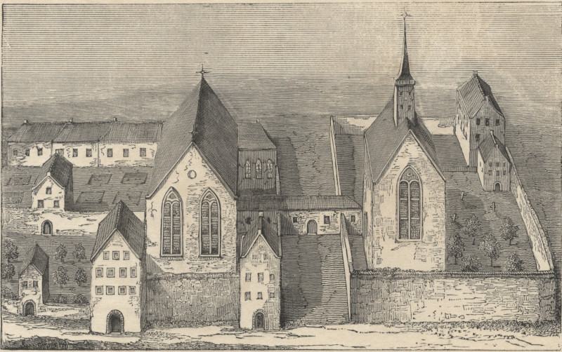 Het Sint Nicolaas klooster, omstreeks 1570 by N. van der Monde