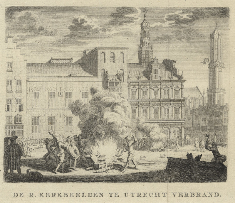 De R. Kerkbeelden te Utrecht verbrand by J.C. Philips