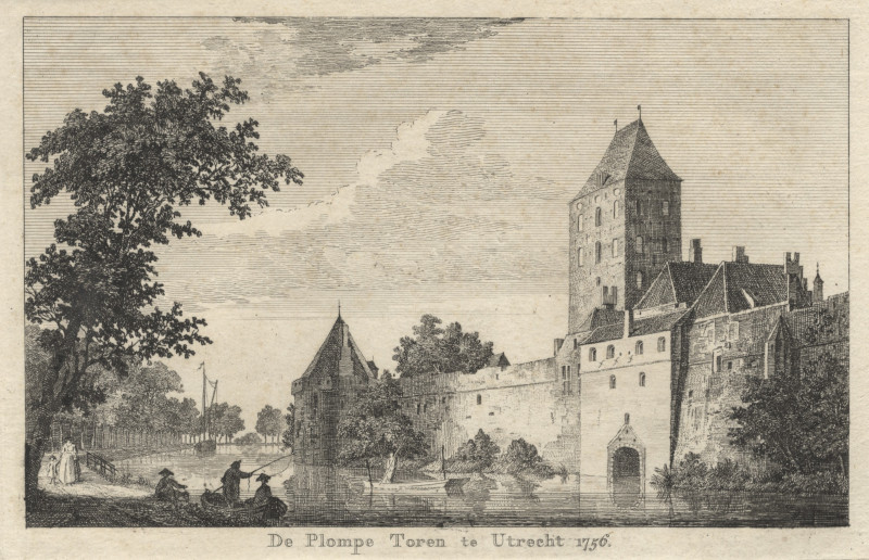 De Plompe Toren te Utrecht 1756 by P. van Liender