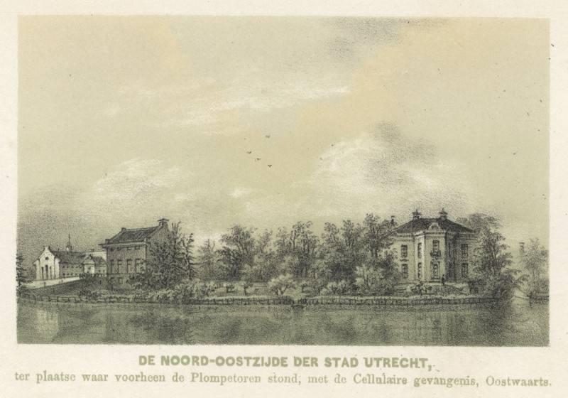 De Noord-Oostzijde der stad Utrecht, ter plaatse waar voorheen de Plompetoren stond.. by nn