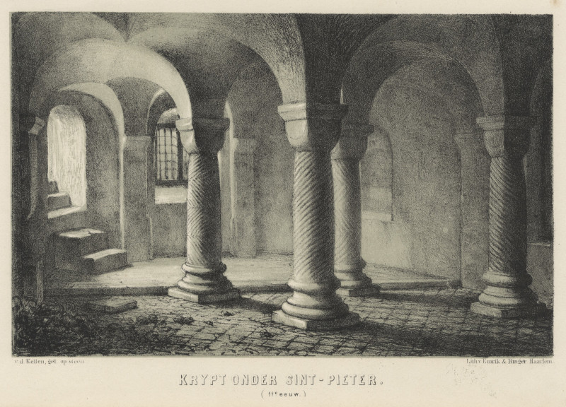 Krypt onder Sint-Pieter (11e eeuw) by D. v.d. Kellen, Emrik en Binger