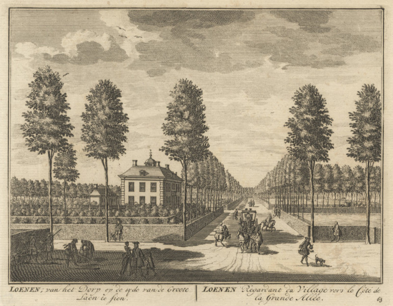 Loenen; van het Dorp op de syde van de Groote Laen te sien by D. Stoopendaal