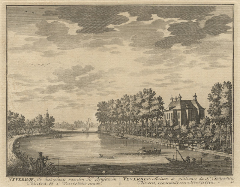 Vyverhof, de lust-plaats van den Hr. Benjamin Teixera, op Weerestein siende by D. Stoopendaal