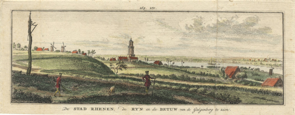 De Stad Rhenen, de Ryn en de Betuw van de Galgenberg te zien by H. Spilman naar J. de Beijer