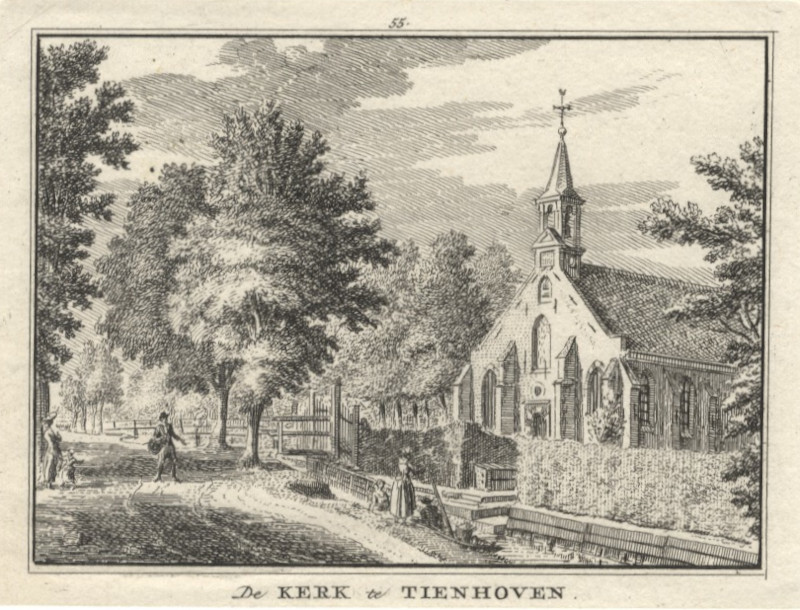 De kerk te Tienhoven by H. Spilman naar J. de Beijer