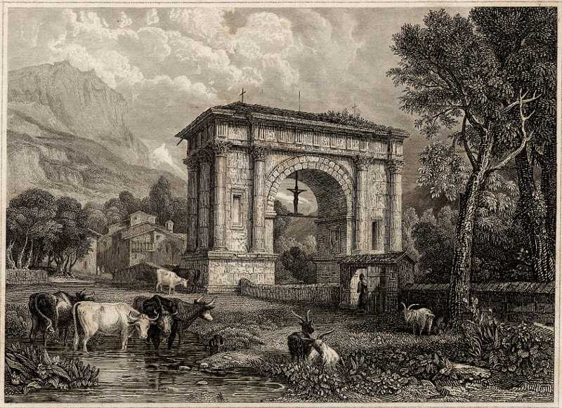 Der Triumphenbogen des Augustus bey Aosta. by nn