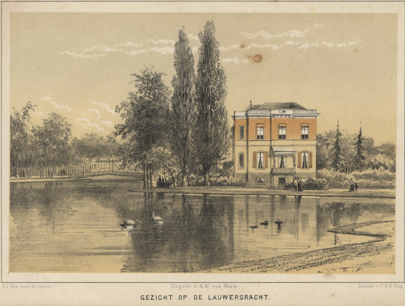 Gezicht op de Lauwergracht by G.J. Bos, P.W.M. Trap
