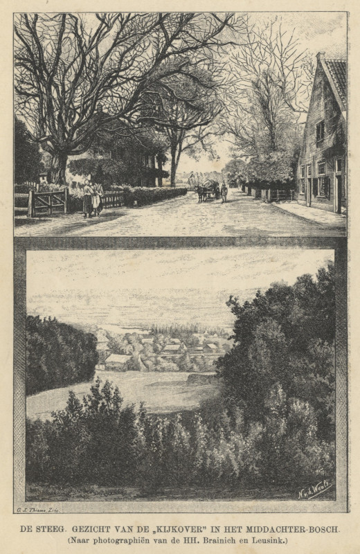 view De Steeg. Gezicht van de Kijkover in het Middachter-Bosch by N. v.d. Waals