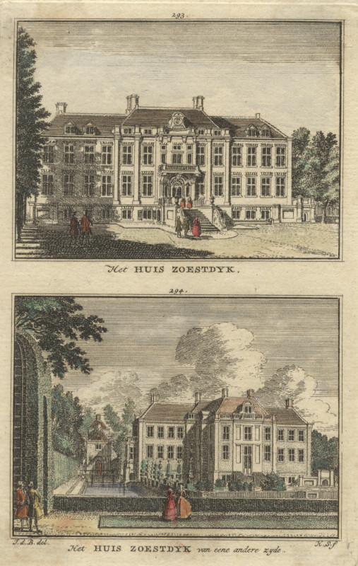 view het Huis Zoestdyk; Het Huis Zoestdyk van eene andere zyde by H. Spilman naar J. de Beijer