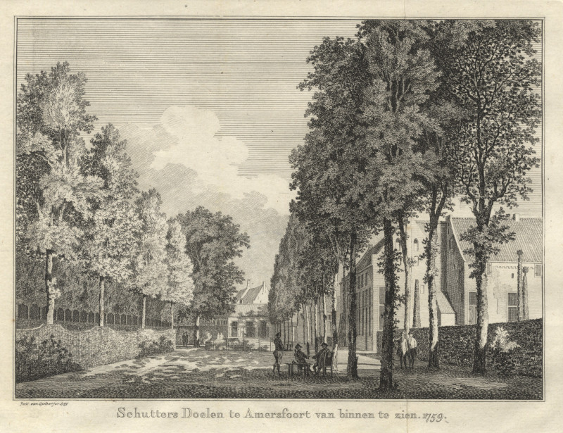 Schutters Doelen te Amersfoort van binnen te zien. 1759 by P. van Liender