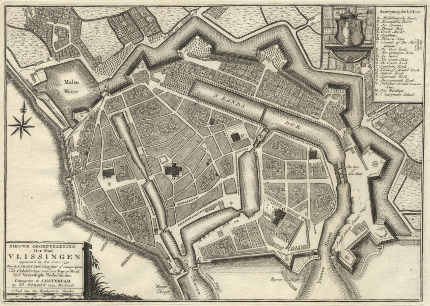 Nieuwe grondtekening der stad Vlissingen by nn