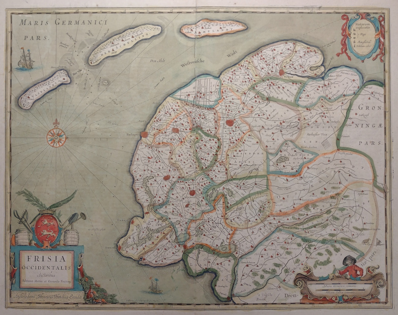 Frisia Occidentalis Auctoribus Adriano Metio et Gerardo Freitag by Hondius