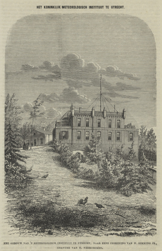 view Het Koninklijk Meteorologisch Instituut te Utrecht by E. Vermorcken, naar W. Hekking