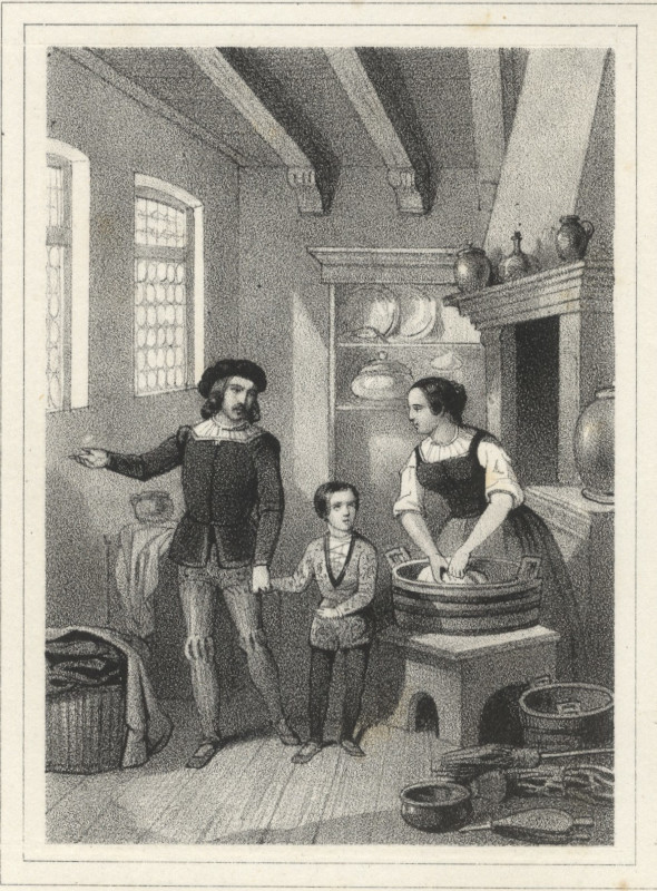 print Paus Adriaan&acute;s geboortehuis in de Brandsteeg te Utrecht by C.W. Mieling