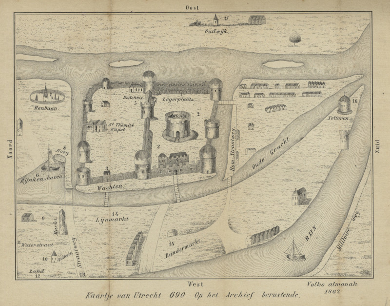 Kaartje van Utrecht 690, Op het Archief berustende by nn