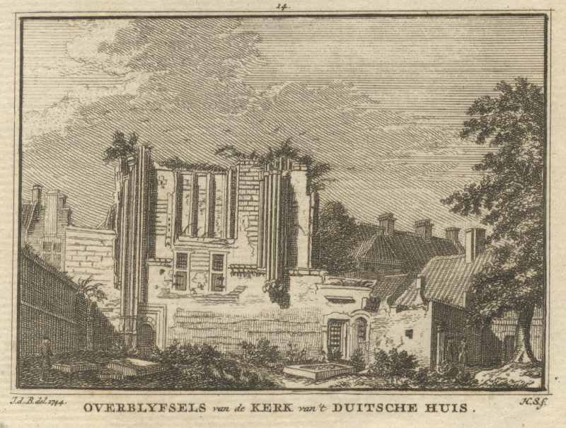 Overblyfsels van de Kerk van &acute;t Duitsche Huis by H. Spilman naar J. de Beijer
