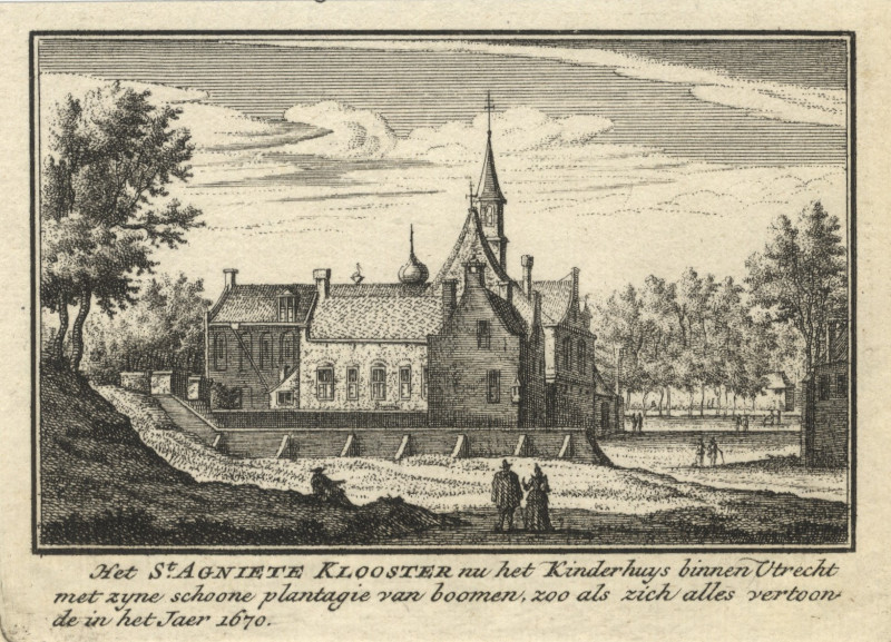 Het St. Agniete Klooster nu het Kinderhuys binnen Utrecht by nn naar A. Rademaker