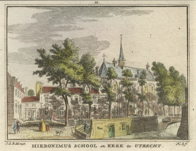 Hieronimus school en kerk te Utrecht by H. Spilman naar J. de Beijer