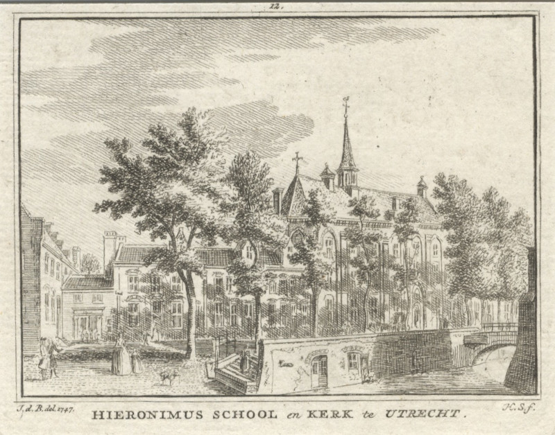 Hieronimus school en kerk te Utrecht by H. Spilman naar J. de Beijer