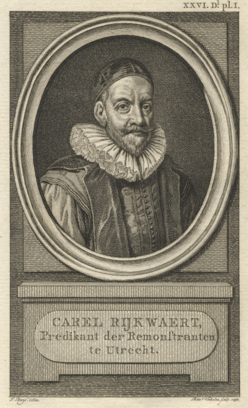 print Carel Rijkwaert, predikant der Remonstranten te Utrecht by R. Vinkeles, J. Buys