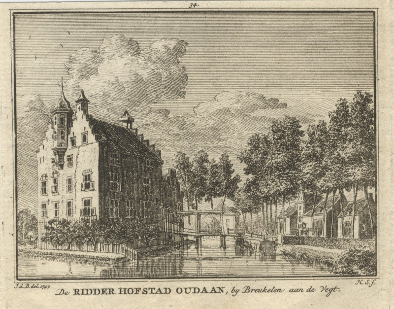 De Ridder Hofstad Oudaan, by Breukelen aan de Vegt by H. Spilman, naar J. de Beijer