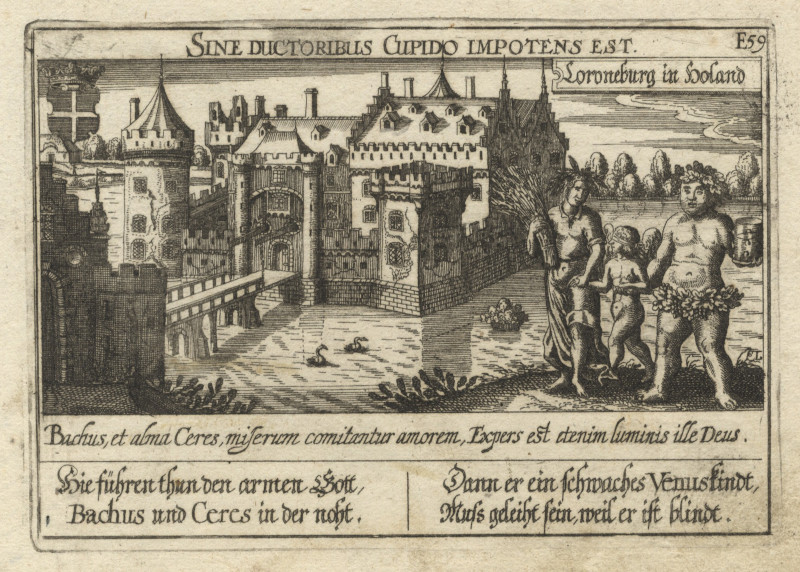 Sine Ductoribus Cupido Impotens Est; Coroneburg in Holand by D. Meisner