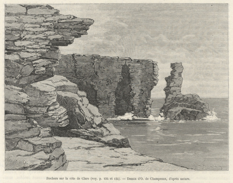 Rochers sur la cote de Clare by O. de Champeaux