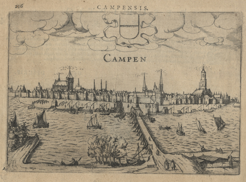 Campen, Campensis, stadsgezicht van Kampen by L. Guicciardini