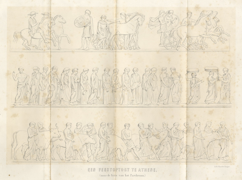 Een Feestoptogt te Athene (naar de fries van het Parthenon) by Emrik & Binger